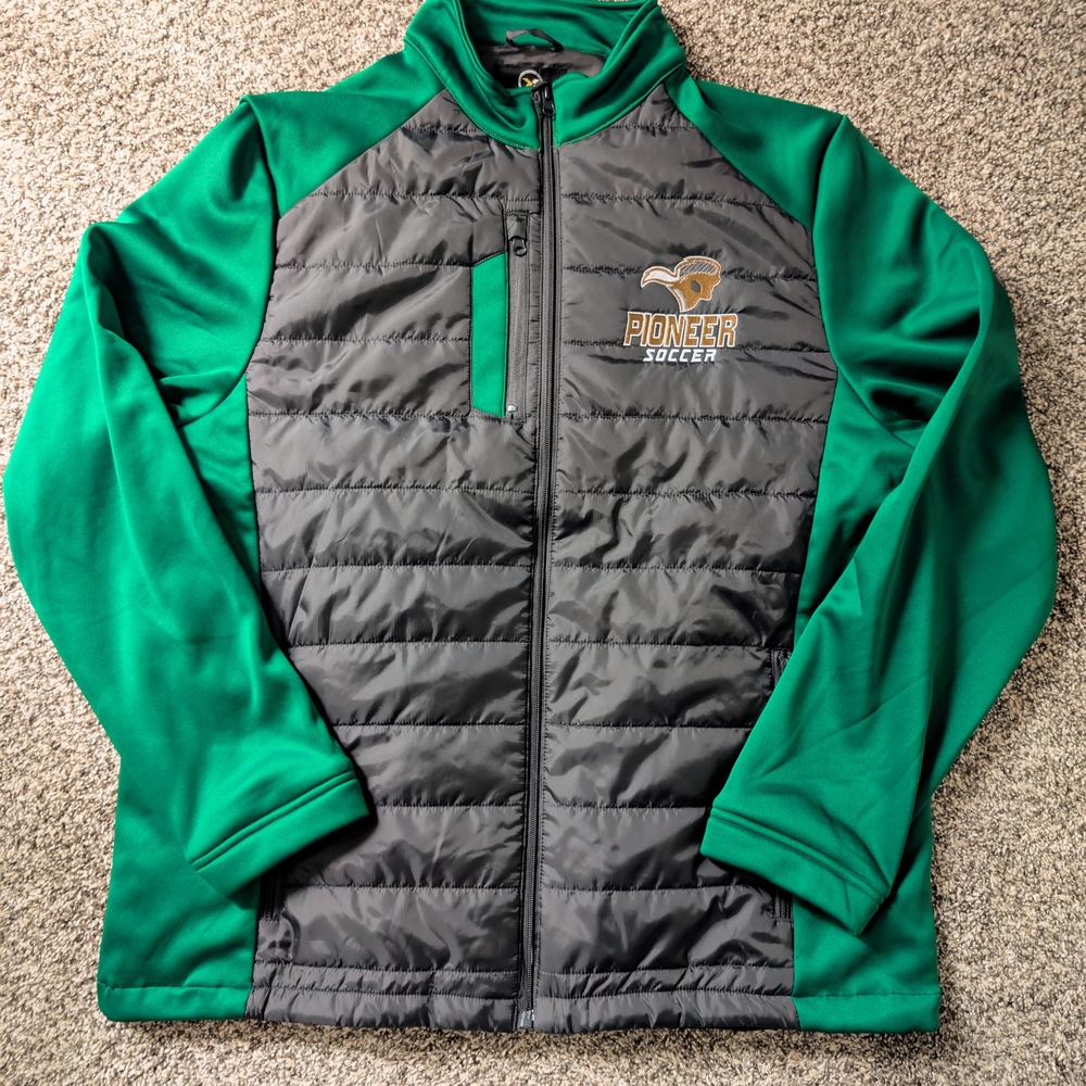 Men's Green and Gray Puffer Jacket